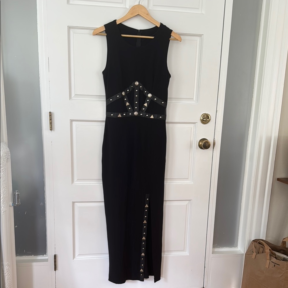 Vintage Black Studded Maxi Dress